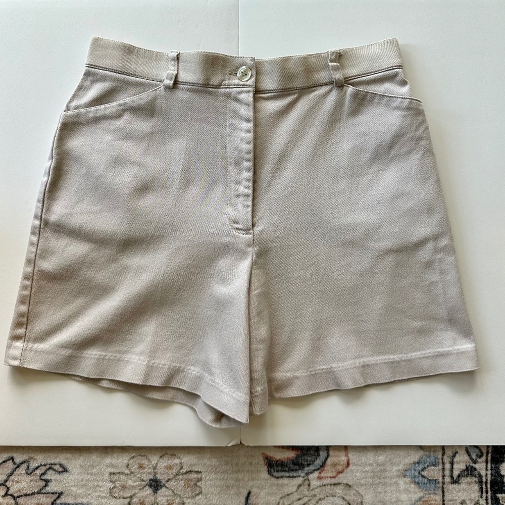 Vintage Tribella Petite Khaki Cotton Shorts - Picture 3 of 8